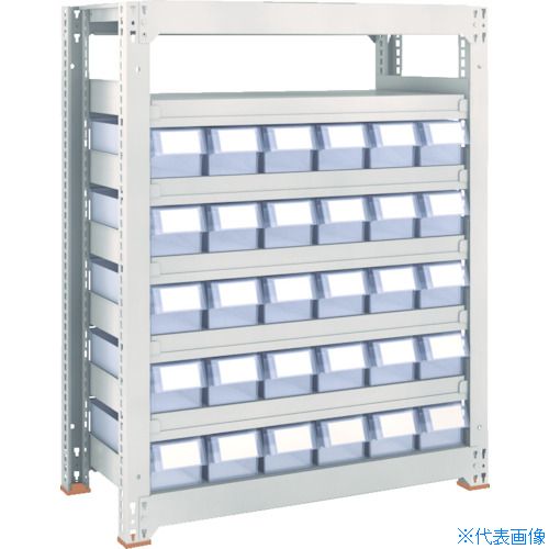 ■TRUSCO スチールラック M3型中量棚 H1200 樹脂透明引出付 小X65 M34657C65(8563278)