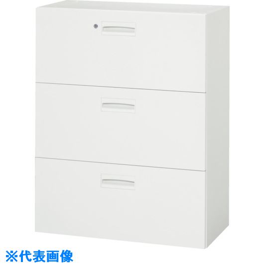 ■DAISHIN 壁面収納庫 3段引出型 下置き専用W800 ホワイト V840311D(8569623)[法人限定][外直送元]
