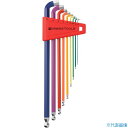■PBスイスツールズ 2212LH-10RB ショートヘッド六角9本セット(レインボー)(パックナシ) 2212LH10RB(8571394)
