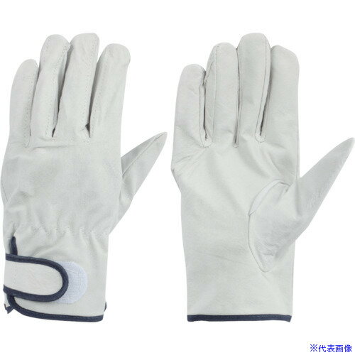 ■トワロン 豚表革手袋 クレストマジックテープ付 L 486L(8571740)
