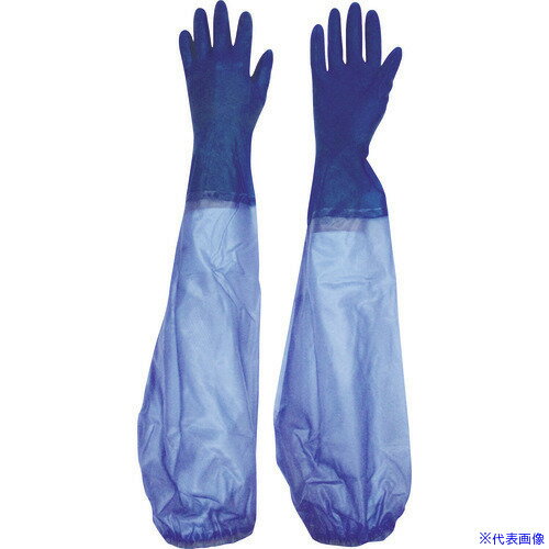 ■ビニスター 腕カバー付手袋 ビニスター腕カバー付マリン S 778S(8572021)