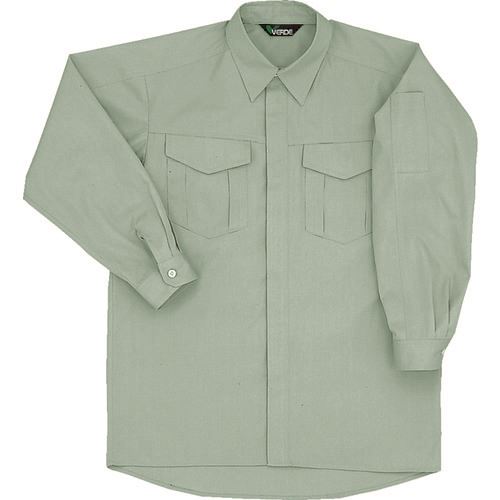 ■ミドリ安全 春夏 綿100％長袖シャツ ライトグリーン S GS2376UES(8574236)[送料別途お見積り][法人限定][掲外取寄]