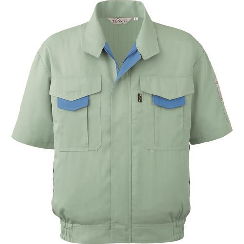 オレンジブック トラスコ中山　TRUSCOミドリ安全 春夏 エコ帯電防止 半袖ブルゾン グリーン 4L 〔品番:RCS196UE4L〕[ 注番:8577216]特長●人体工学に基づいて開発された立体裁断構造の採用で、かつてない動きやすさを実現しました。●機能性抜群のアイテムです。●脇下メッシュで通気性があります。●抜群の洗濯耐久性です。用途●建設業。●製造業。●運輸業。●点検・整備。●物流。●引っ越し。●ビルメンテナンス。●清掃。仕様●色：グリーン●サイズ：4L●着丈(cm)：73●胸囲(cm)：134●袖丈(cm)：26●肩幅(cm)：56仕様2●エコマーク認定商品(第03103036号)●帯電防止作業服JIS適合品材質/仕上●ポリエステル65％（再生ポリエステル55％）、綿35％、サマーツイル（薄地）セット内容/付属品注意●海外生地、染色のため、若干の色ブレが発生することがあります。原産国（名称）ベトナムJANコード4979058380654本体質量460gオレンジブック トラスコ中山　TRUSCOミドリ安全 春夏 エコ帯電防止 半袖ブルゾン グリーン 4L 〔品番:RCS196UE4L〕[注番:8577216][本体質量：460g]《包装時基本サイズ：385×585×30》〔包装時質量：480g〕分類》保護具》作業服》作業服☆納期情報：メーカー取り寄品（弊社より発送）
