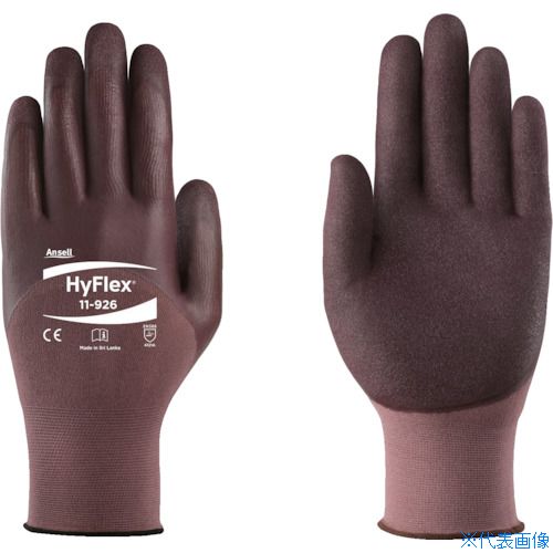 オレンジブック トラスコ中山　TRUSCOAnsell 【売切廃番】ニトリルゴム背抜手袋 ハイフレックス 11−926 Lサイズ 〔品番:119269〕[ 注番:8580641]特長●ニトリルゴムのコーティングにより、油の付着した物にも高いグリップ力を発揮します。●3／4ディップにより広範囲を耐油性の高いコーティングでカバーしています。●18ゲージ編のため柔軟性と指先の繊細さに優れています。用途●小型部品の組立に。●金属製品の組立に。●メンテナンス作業に。仕様●色：パープル●サイズ：L●ゲージ数：18●全長(cm)：21.5〜26.0●手のひら周り(cm)：20.0●中指長さ(cm)：8.2●厚さ(mm)：1.28仕様2●EN388規格：耐摩耗レベル4、耐切創レベル1、耐引裂レベル2、耐突刺レベル1●EN388：2016規格：耐摩耗レベル4、耐切創レベル1、耐引裂レベル2、耐突刺レベル1、EN ISO耐切創レベルA材質/仕上●繊維部：ナイロン●すべり止め部：ニトリルゴムセット内容/付属品注意原産国（名称）スリランカJANコード本体質量64gオレンジブック トラスコ中山　TRUSCOAnsell 【売切廃番】ニトリルゴム背抜手袋 ハイフレックス 11−926 Lサイズ 〔品番:119269〕[注番:8580641][本体質量：64g]《包装時基本サイズ：322×145×23》〔包装時質量：72g〕分類》保護具》作業手袋》すべり止め背抜き手袋☆納期情報：仕入れ先通常在庫品 (欠品の場合有り)