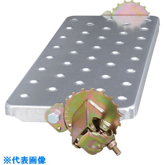 オレンジブック トラスコ中山　TRUSCO123 自在ステップ 全回転式 プレート900巾 〔品番:ST9PF〕[ 注番:8587735]特長●現場に合わせて角度が10°毎に調節できます。●階段の中間でも着脱でき、組立、補修が容易です。●保管、運搬にスペースを取りません。●200〜270mmの高さで等間隔に設置してください。用途●φ48.6単管パイプと組み合わせて仮設階段として。仕様●縦(mm)：250●横(mm)：910●厚さ(mm)：33●W1(mm)：1094●W3(mm)：1020●使用荷重(kN)：1.3仕様2●調節角度：0〜360°(10°毎)●φ48.6単管専用材質/仕上●金具:スチール／クロメートメッキ●踏板:スチール／亜鉛メッキセット内容/付属品注意●必ず取扱説明書をお読みください。●角度によっては全回転式IIと混用が可能です。（30°毎）原産国（名称）日本JANコード4990870171206本体質量6.7kgオレンジブック トラスコ中山　TRUSCO123 自在ステップ 全回転式 プレート900巾 〔品番:ST9PF〕[注番:8587735][本体質量：6.7kg]《包装時基本サイズ：250×1100×120》〔包装時質量：7kg〕分類》工事・照明用品》はしご・脚立》単管・足場用品☆納期情報：オレンジブック掲載以外でメーカー直送品【法人限定＝会社名ご記入お願い致します。】