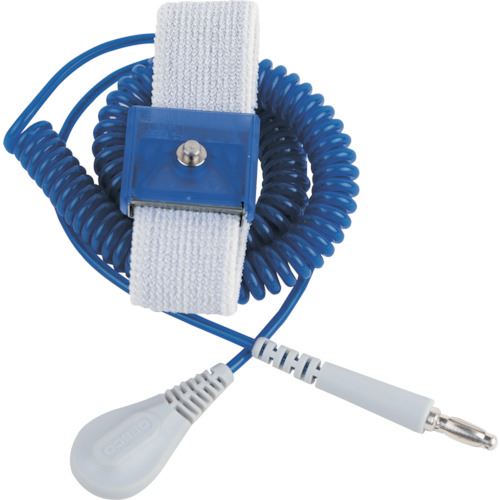 ■DESCO リストストラップ、JEWEL、伸縮性長さ調整機能付き 青、コード長さ1.83m、4mm 09100(8590153)[送料別途お見積り][法人限定][掲外取寄]
