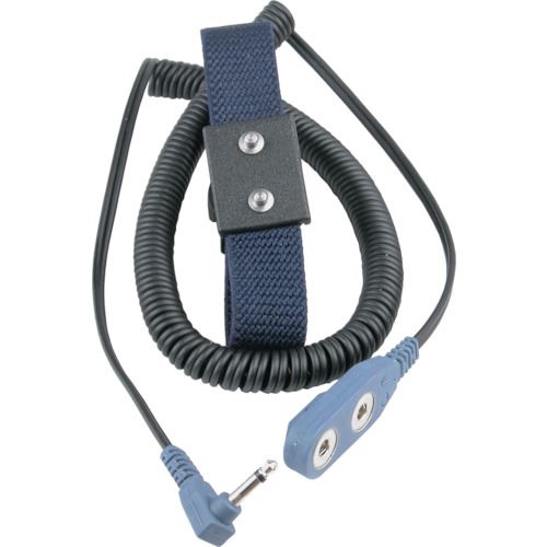 ■DESCO リストストラップ、2線方式、長さ調整機能付き 4mmx2、コード長さ1.83m、L型端子 19690(8590183)[送料別途お見積り][法人限定][掲外取寄]