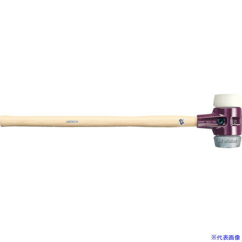 ■HALDER SIMPLEX スレッジハンマー 鋳鉄ハウジング、ヒッコリーハンドル 径(80)mm ナイロン(白)・ソフトメタル(シルバー) 3089.081(8599663)