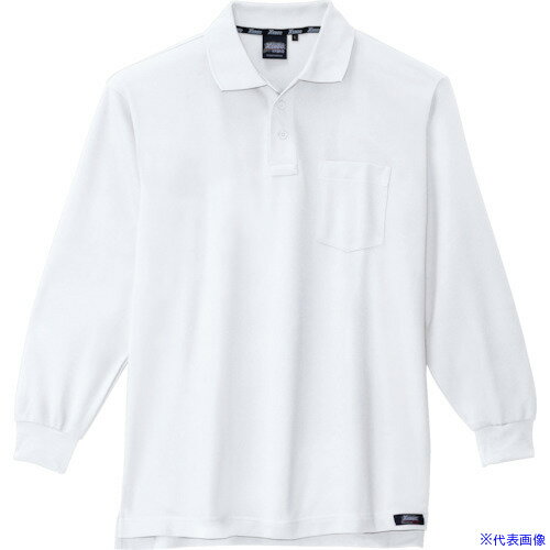 ■XEBEC 長袖ポロシャツ6121−32−L シロ 612132L(8606497)[送料別途お見積り][法人限定][掲外取寄]