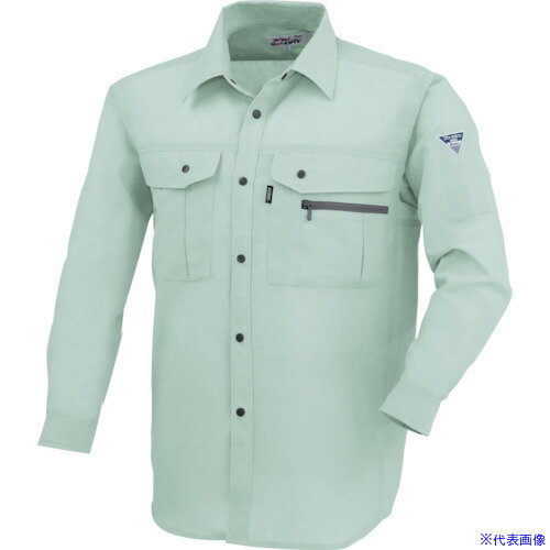 ■XEBEC 長袖シャツ1343−60−S グリーン 134360S(8611234)[送料別途お見積り][法人限定][掲外取寄]