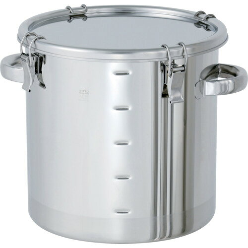 オレンジブック トラスコ中山　TRUSCOMONOVATE 密閉容器目盛付(クリップ式)70L 〔品番:CTHM43H〕[ 注番:8666483]特長●粉体・液体等の一時保管や運搬用として手軽な貯蔵容器です。●蓋付なのでホコリなどの混入を防ぎます。●目盛りが1L毎についており、計量が簡単です。●底の角は、汚れが溜まりにくいR 構造です。用途●液体・粉体などの保存容器。●大まかに液体の容量を把握したいときに。仕様●容量(L)：70仕様2●容器本体:SUS304●蓋:SUS304●取手・クリップ:SUS304●パッキン:シリコンゴム(食品衛生法適合品)●A型パッキン付属●目盛の長さ：約25mm●※目盛は容量のおおよその位置となります。●表面処理：内外面バフ研磨●使用条件：大気圧(加減圧不可)材質/仕上●ステンレス(SUS304)セット内容/付属品注意原産国（名称）日本JANコード4582136049307本体質量8.9kgオレンジブック トラスコ中山　TRUSCOMONOVATE 密閉容器目盛付(クリップ式)70L 〔品番:CTHM43H〕[注番:8666483][本体質量：8.9kg]《包装時基本サイズ：495×500×615》〔包装時質量：10kg〕分類》研究用品》ボトル・容器》ステンレスタンク☆納期情報：オレンジブック掲載以外でメーカー直送品（送料元払い）【法人限定＝会社名ご記入お願い致します。】※北海道・沖縄・離島は運賃別途商品も含む