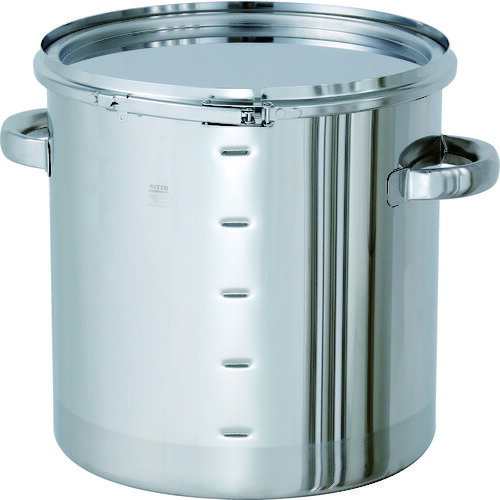 オレンジブック トラスコ中山　TRUSCOMONOVATE 密閉容器目盛付(バンド式)50L 〔品番:CTLM39H〕[ 注番:8666555]特長●粉体・液体等の一時保管や運搬用として手軽な貯蔵容器です。●蓋付なのでホコリなどの混入を防ぎます。●目盛りが1L毎についており、計量が簡単です。●底の角は、汚れが溜まりにくいR 構造です。用途●液体・粉体などの保存容器。●大まかに液体の容量を把握したいときに。仕様●容量(L)：50●高さ(mm)：496●内径(mm)：387●深さ(mm)：480●取手：あり●外径(mm)：405仕様2●容器本体：SUS304●蓋：SUS304●取手・レバーバンド：SUS304●パッキン：シリコンゴム(食品衛生法適合品)●目盛の長さ(mm)：約25●※目盛は容量のおおよその位置となります。●表面処理：内外面バフ研磨●使用条件：大気圧(加減圧不可)材質/仕上●ステンレス(SUS304)セット内容/付属品注意原産国（名称）日本JANコード4582136049468本体質量7.1kgオレンジブック トラスコ中山　TRUSCOMONOVATE 密閉容器目盛付(バンド式)50L 〔品番:CTLM39H〕[注番:8666555][本体質量：7.1kg]《包装時基本サイズ：450×450×545》〔包装時質量：8kg〕分類》研究用品》ボトル・容器》ステンレスタンク☆納期情報：オレンジブック掲載以外でメーカー直送品（送料元払い）【法人限定＝会社名ご記入お願い致します。】※北海道・沖縄・離島は運賃別途商品も含む