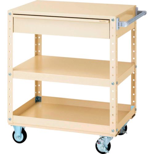 ■ヤマテック スペシャルワゴン W750×D500移動式 キャビネット深型1段×1個 ヤマテックアイボリー W7CSMIV(8683610)[法人・事業所限定][外直送元]