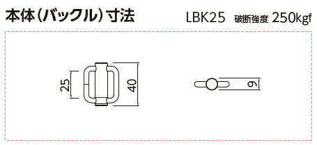 OH(オーエッチ工業)　荷締機　ラッシングベルト　LBK25N-E50　Kバックル　端末金具：エンドレス　ベルト：長さ5m　[受注生産品]