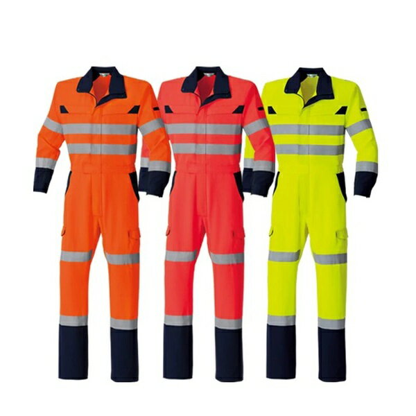 ＼まとめ買い5％OFF／Asahicho(アサヒチョウ) E783 高視認つなぎ 秋冬用 ツナギ エコ商品 帯電防止 JIS..