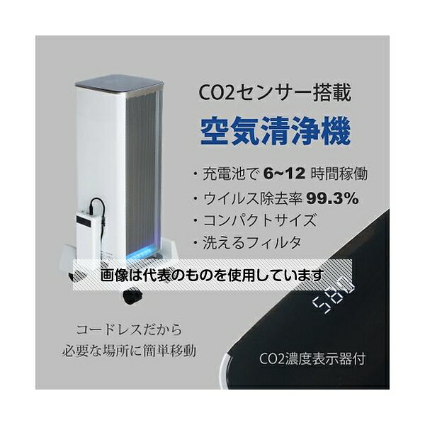 グリーンコアテック Co2センサ搭載コードレス静電気フィルタ式空気清浄機セット BA-300(Co2)BK1 入数：1個