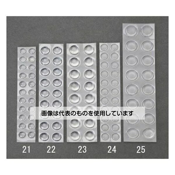 エスコ 8x2mm粘着付クッションゴム(台型/22粒) EA979AD-24 入数：1袋(22粒入)