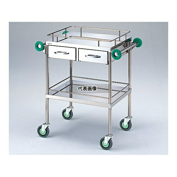 ナビス(アズワン) TSB-900 とっても静かな回診車(引出2個付き)(2段) 900(1090)×600×850mm