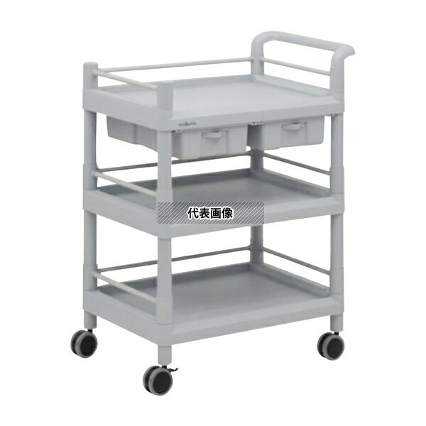 ナビス(アズワン) MSO21J モバイルストレージカート(引出し付) 3段(枠付) 705×444×885