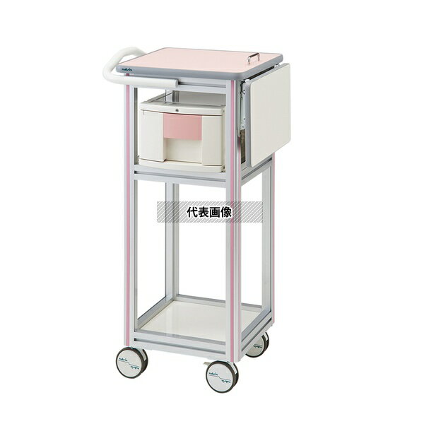 ナビス(アズワン) ET-BP ヨーロピアンカート II(スリムPCカート) 補助天板あり 引出し1段 ピンク