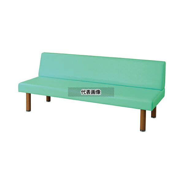 ナビス(アズワン) 1500PG-H ロビーベンチ(背付き・木目調) ライトグリーン
