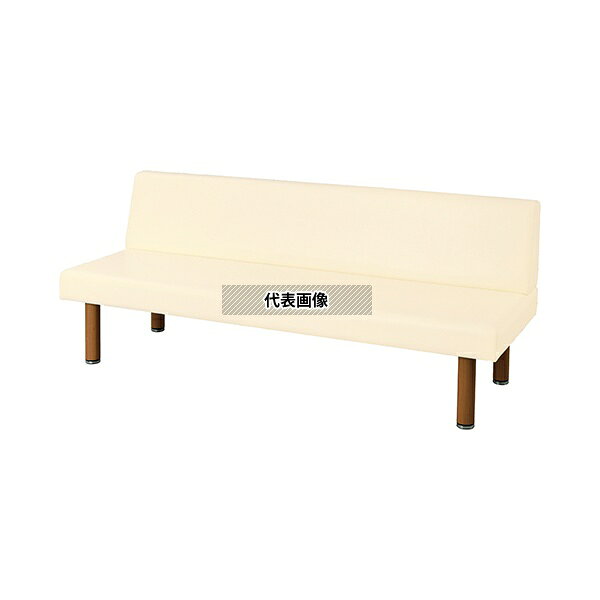 ナビス(アズワン) 1700CR-H ロビーベンチ(背付き・木目調) クリーム