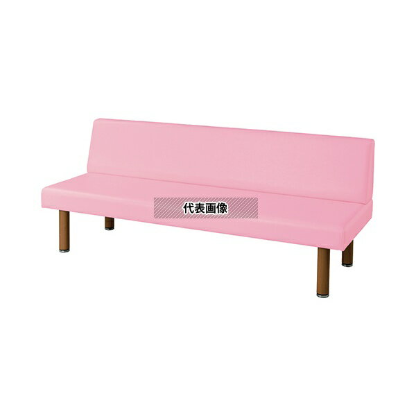 ナビス(アズワン) 1200PK-L ロビーベンチ(背付き・木目調) ピンク