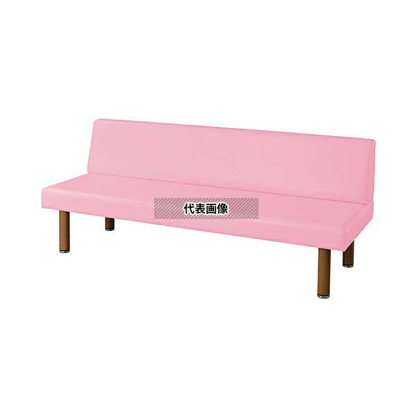 ナビス(アズワン) 1600PK-L ロビーベンチ(背付き・木目調) ピンク