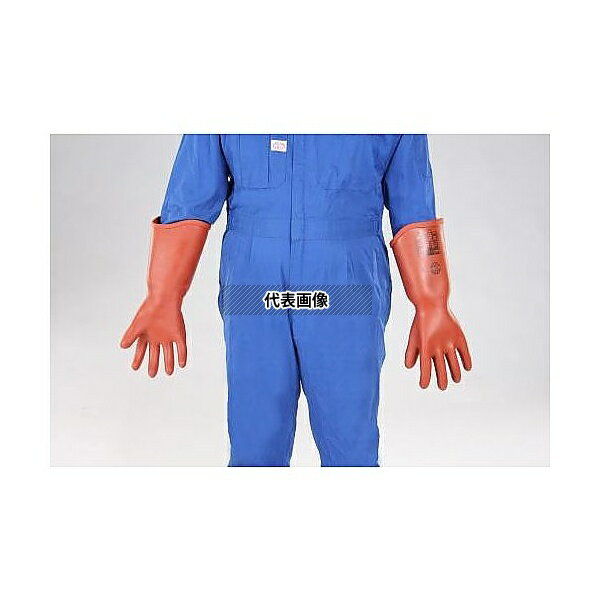 ●エスコ EA640ZE-5 [LL] 高圧用絶縁手袋(胴太型/7000V)