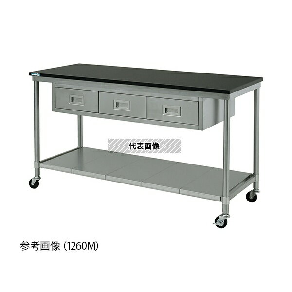 ナビス(アズワン) 1860M メラミン天板作業台 片面式 1800×600×850 [配送制限商品]
