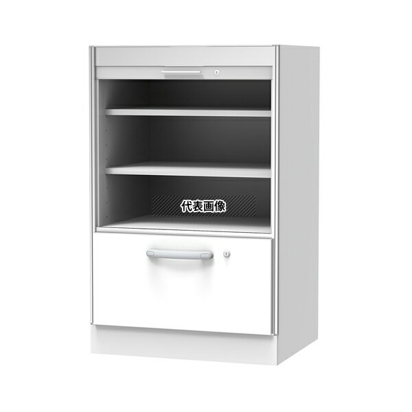 ナビス(アズワン) SL-SL 材料キャビネット(ロータイプ・棚板+引出) 664×550×1050mm シャッター [配送制限商品]