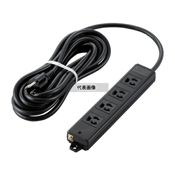 エレコム T-WRM3450LGB/RS タップ 工事用 抜け止め 3P 4個口 マグネット付き 5m ブラック