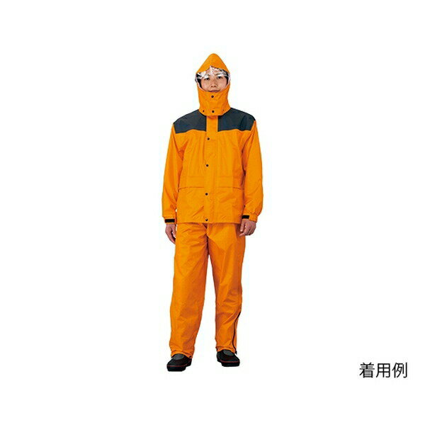 アズワン(AS ONE) レインウェア(耐久補強高圧防水) M PVCコーティング オレンジ