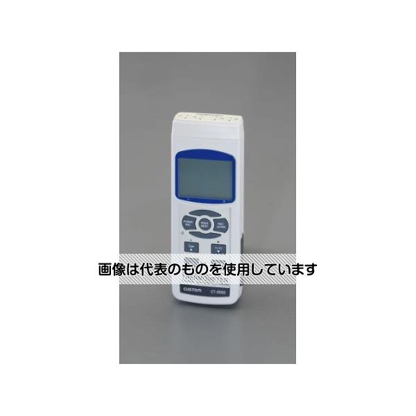 【アズワン AS ONE】実験室設備 工具類 工具、道具 ●センサープローブ(K電対/別売)：EA701BA-61〜-67からお選び下さい。 ●4点の同時温度測定ができます。 ●SDカードは別売です。 ●SD角(別売)につきましては、市販のSDカード(1〜16GB)をお買い求め下さい。 ●本器はSDカード(別売)により測定データを記録でき、そのデータを簡単に市販の表計算ソフトウェアで利用できるので本器で保存したデータを元に様々な様式に加工できます。 ●暗所でも見やすいグリーンバックライト付です。 ●電池の消耗を防ぐため一定時間本器を操作しないと自動的に電源が切れるオートパワーオフ機能を搭載。 商品の仕様 ●型番：CT-05SD ●チャネル数：4チャネル、K、J、T、E、R、S熱電対：4チャネルまで、白金測温抵抗体：2チャネルまで ●適応センサー：K、J、T、E、R、S熱電対、白金測温抵抗体100Ω ●サイズ：68(W)×45(D)×177(H)mm ●重量：約380g(電池含む) ●RS232出力端子付 ●表示：4桁 液晶表示 ●サンプリングタイム：1回/秒 ●オートパワーオフ機能：10分 ●電源：単3電池×6本(テスト電池付属)またはACアダプター(別売) ●電池寿命：通常測定時：約160時間、データロガー機能動作時：約60時間(バックライト消灯、アルカリ電池使用時) ●使用温室度：0〜±50℃、85％RH以下(但し結露のないこと) ●保存温室度：-20℃〜+60℃、85％RH以下(但し結露のないこと) ●機能：温度測定(熱電対：4ch、白金測温抵抗体：2ch)、T_1-T_2演算、データホールド、最大・最小値表示、バックライト、オートパワーオフ、SDカード記録、データロガー ●測定値を一時的に表示固定するホールド機能付 ●測定値のMAX(最大値)/MIN(最小値)表示機能付き ●T1に接続したセンサーで接続したセンサーで測定した温度からT2に接続したセンサーで測定した温度を差し引くT1-T2演算機能付 【※ご注意ください】商品は代表の画像を使用しています。