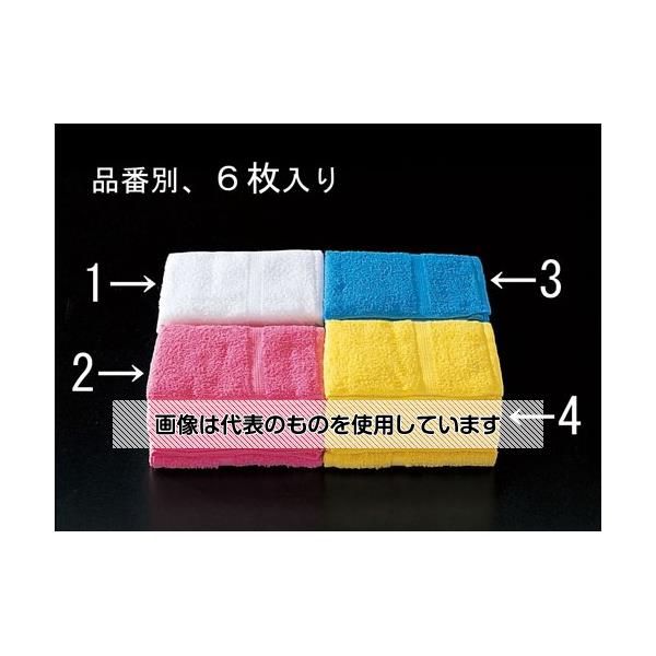 エスコ 340x 850mm/220匁 タオル(黄/6枚) EA929HC-4 入数：1袋