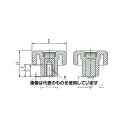 エスコ M12x50mm/φ70mm 雄ねじノブ EA948BX-148A 入数:1個