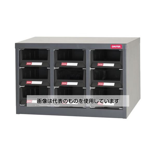 【アズワン AS ONE】実験室設備 工具類 工具、道具 ●ESD仕様：ESDとは静電気を放電するという意味です。静電気がパーツキャビネットやケースに留まらないようカーボンをプラスチックに配合しています。 商品の仕様 ●サイズ(W×D×H)：533×265×310mm ●引出し：3列3段(引出し数／9個) ●引出しサイズ(W×D×H)：外寸／150×248×83mm 内寸／145×243×78mm ●引出し耐荷重：10kg ●重量：8.2Kg ●材質：本体／スチール 引出し／導電性PP(ポリプロピレン) ●引出しはESD(帯電防止)仕様のため、電子部品の保管に最適 ●仕切り板9枚付き 【※ご注意ください】商品は代表の画像を使用しています。