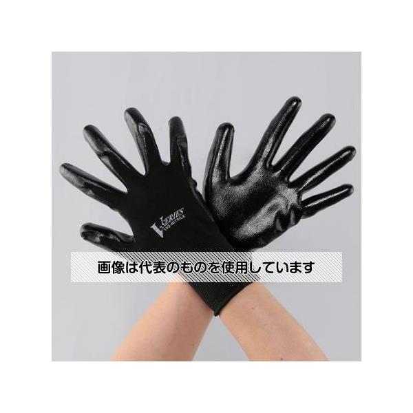 アズワン(AS ONE) [L/230mm] 手袋(ニトリルゴムコーティング/黒) EA354DE-7 入数：1双