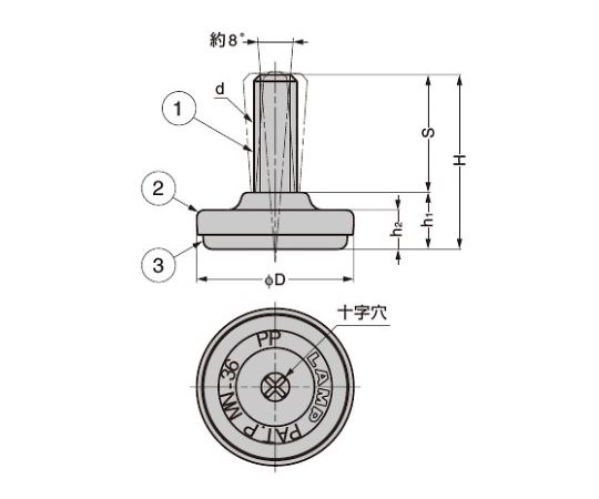 �������(AS ONE) ��25mm/M 8x27/120kg �����㥹�����ܥ��(��) EA949H-6 ������1��