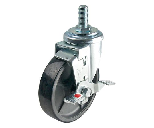 アズワン(AS ONE) 125mm キャスター(自在金具・ねじ式・ブレーキ付・ウレタン EA98...