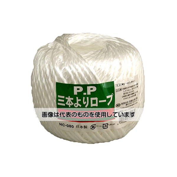 宮島化学工業 PP三本よりロープ 白 4mm×80m HC080 入数：1巻