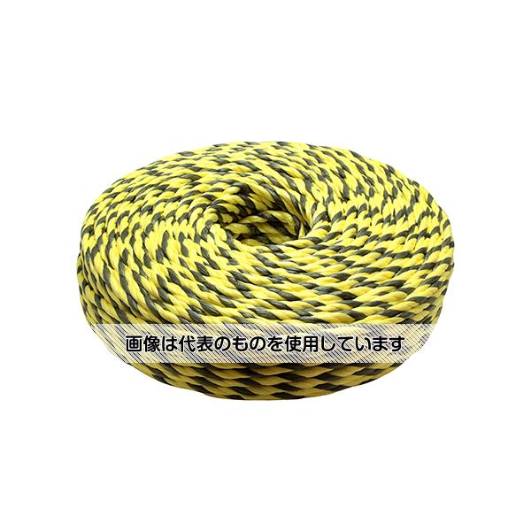 宮島化学工業 PP標識ロープ 黄・黒 8mm×100m BR810 入数：1巻
