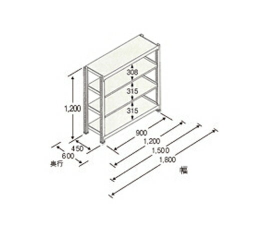 �������(AS ONE) 1790x450x1200mm/150kg/4�� ��������ê EA976DL-180B ������1��