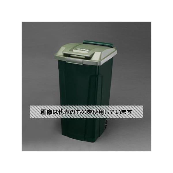 エスコ 90L ダストボックス(キャスター付/グリーン) EA995AA-172 入数：1個