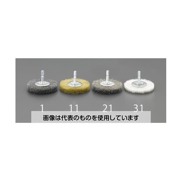 エスコ 30mm 六角軸 軸付ブラシ(平型/真鍮) EA819BL-21 入数：1個