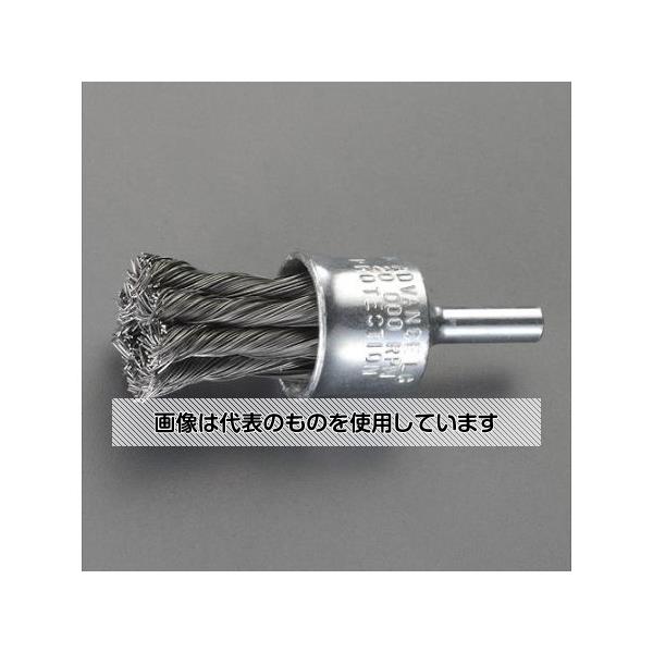 アズワン(AS ONE) 25.0mm/6.35mm軸 エンド型軸付ブラシ(スチール製) EA819BV-125 入数：1個