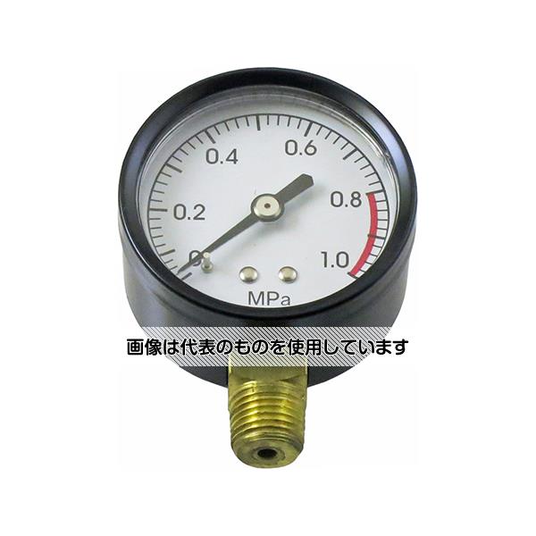 【アズワン AS ONE】実験室設備 工具類 工具、道具 ●用途：配管内のエアー圧力の計測 商品の仕様 ●本体重量(g)：84 ●本体寸法L×W×H・D(mm)：70×53×29 ●取付けネジ：R1/4(PT1/4)管用テーパーオネジ ●計測範囲：0〜1.0MPa ●使用最高圧力：1.0MPa ●材質：スチール・黄銅(真鍮) 【※ご注意ください】商品は代表の画像を使用しています。