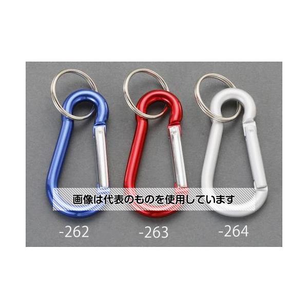 エスコ 6x60mm カラビナフック(アルミ/レッド) EA638JG-263 入数：1個