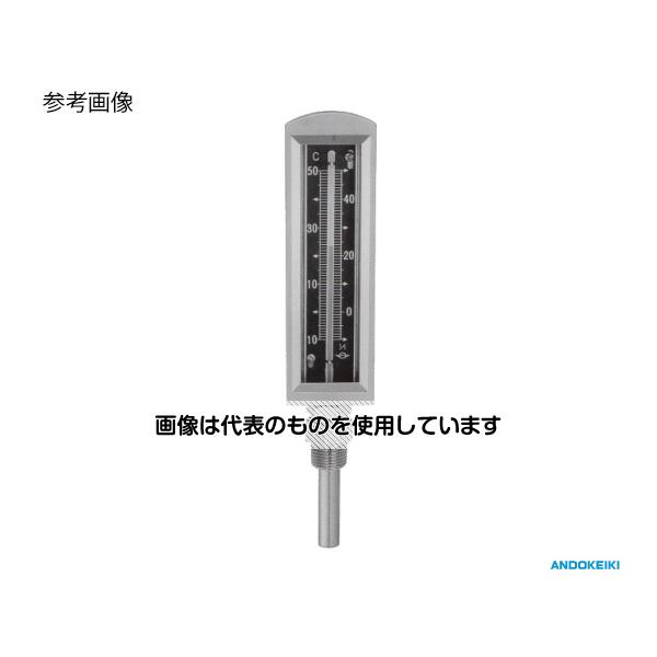 安藤計器製工所 平直型保護枠入温度計(標準直型) 0～100℃ SUS304保護管付 L=300mm×φ14 AMS-0100-300H-S 入数：1個 1