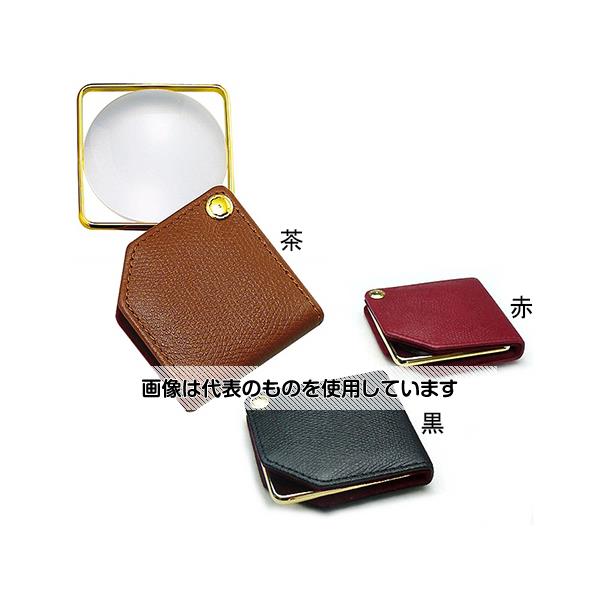 クリアー光学 携帯用ルーペ 本革 拡大鏡 プラレンズ 3倍 63mm 黒 L-467 入数:1個